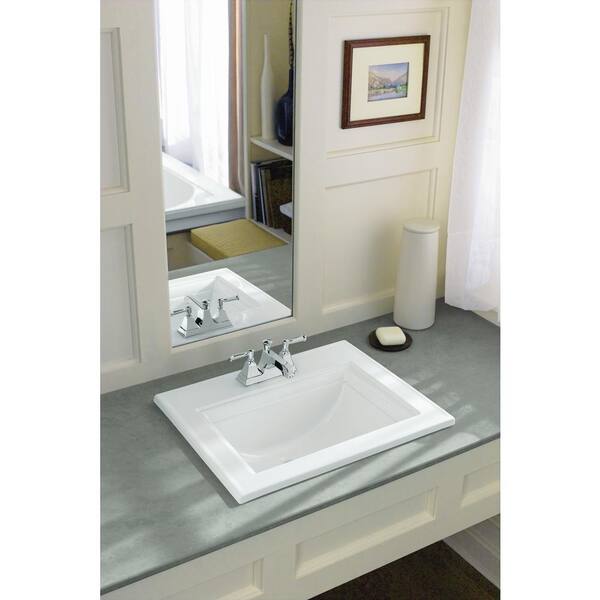 Kohler Memoirs Stately Drop In Vitreous, Kohler Memoirs White Drop In Rectangular Bathroom Sink With Overflow Drain