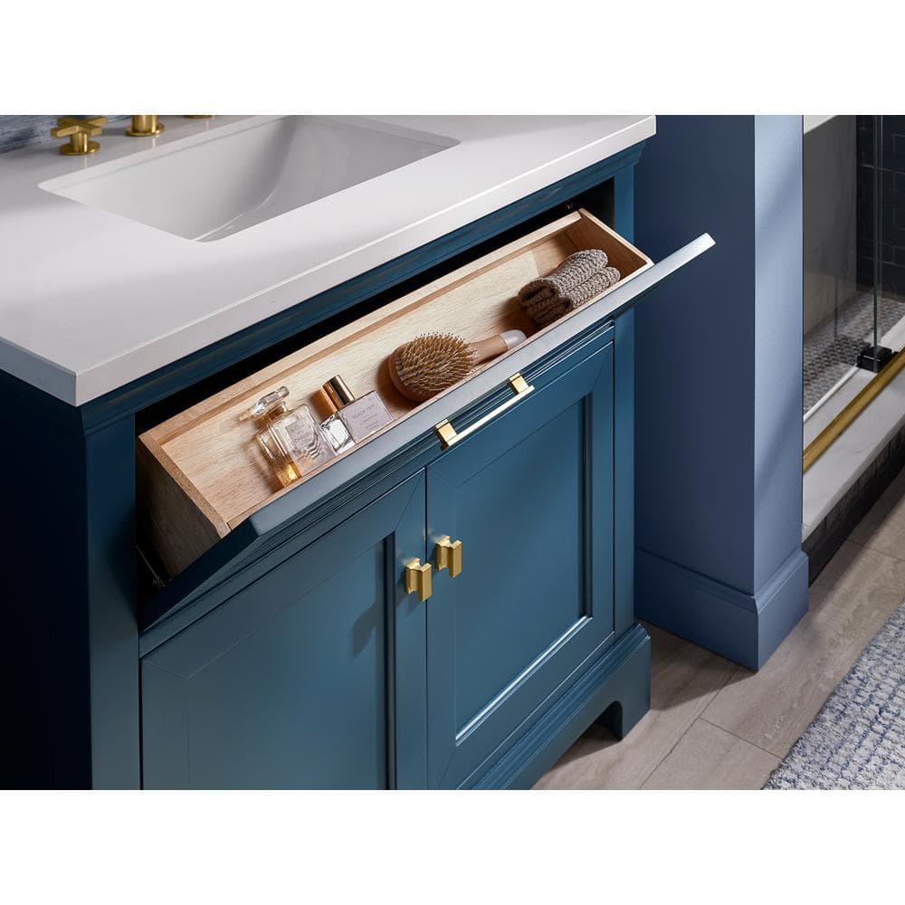 Charlemont 36" Tidal Blue Vanity with Quartz Top
