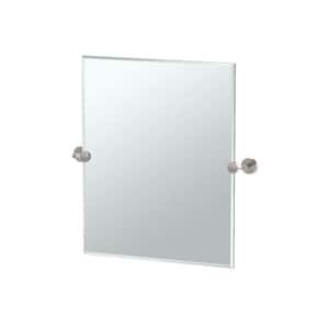Latitude 20 in. W x 24 in. H Frameless Rectangular Beveled Edge Bathroom Vanity Mirror in Satin Nickel