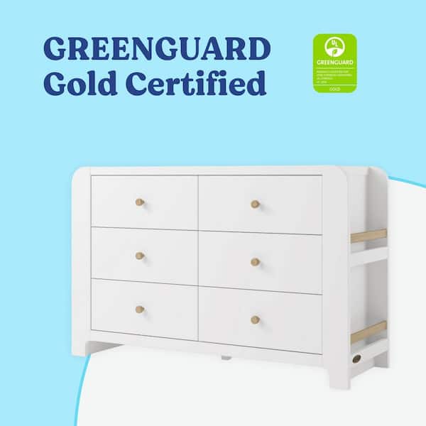 Graco Read-with-Me White with Driftwood 6 Drawer 52.01 in. Wide Dresser  03716-971 - The Home Depot