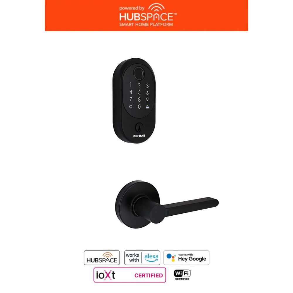Hubspace Matte Black Round Pincode Deadbolt with Tonebridge Hall/Closet Doo