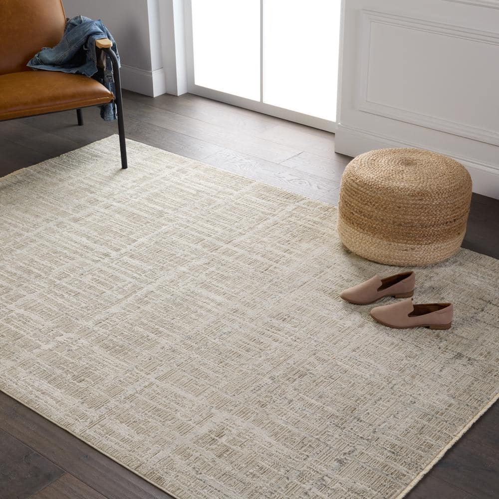 Sovis Vintage-Inspired Heathered 8'10" x 12'7" Gray & Taupe Rug