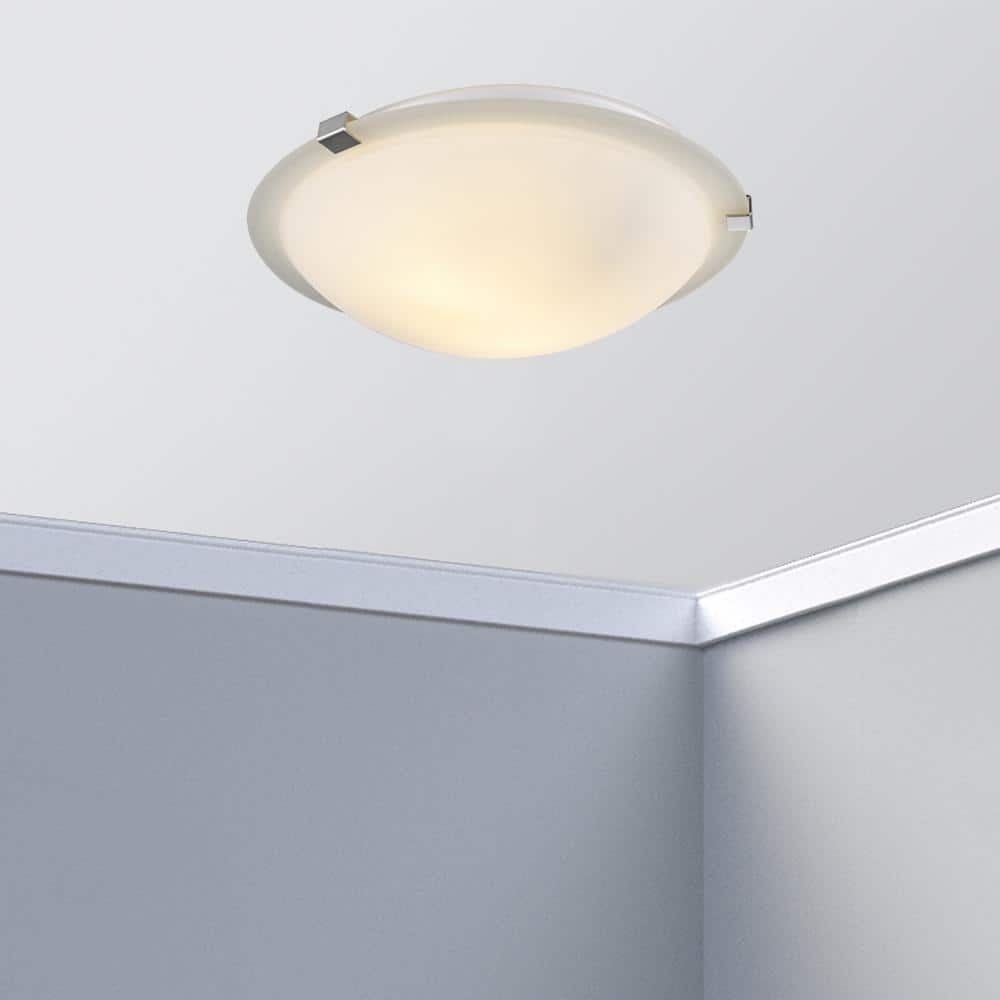Neptune 20 in. 4-Light Brushed Nickel Flush Mount Ceiling Light Fixture with Frosted Glass Shade price history on PriceWatchPro