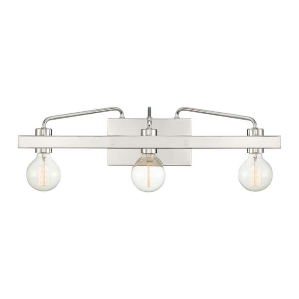 Designers Fountain Ravella 24 in. 3-Light Polished Nickel Industrial Vanity Light