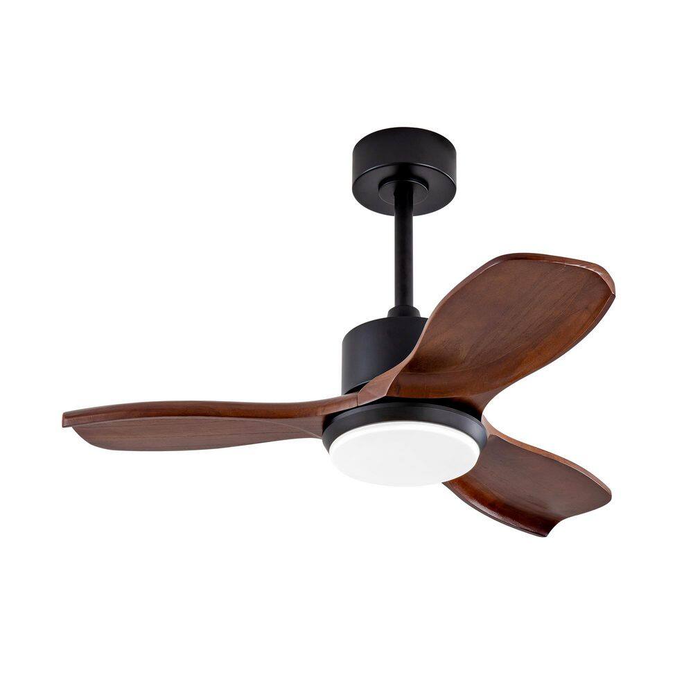 36 in. Black 3 Wood Blades Downrod Standard Ceiling Fan with LED Light and Remote Included price history on PriceWatchPro