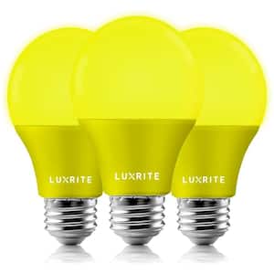 60-Watt Equivalent A19 Bug LED Light Bulb Yellow Light Bulb (3-Pack)