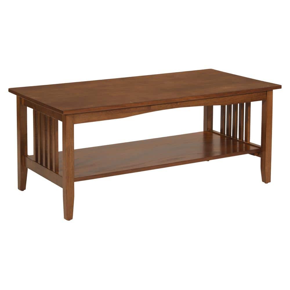 Sierra Mission 45'' Ash Brown Rectangular Wood Coffee Table with Lower Shelf