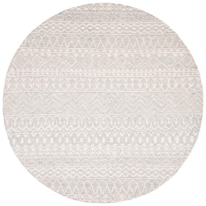 SAFAVIEH Micro-Loop Aqua/Ivory 8 ft. x 10 ft. Geometric Area Rug ...