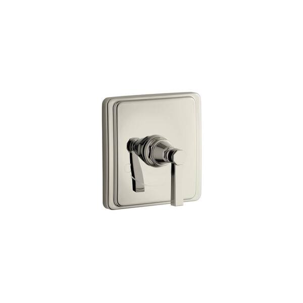 KOHLER Pinstripe Pure 1-Handle Thermostatic Valve Trim Kit in Vibrant Polished Nickel with Lever Handle (Valve Not Included)