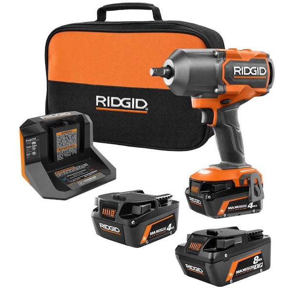 18V Brushless Cordless 4-Mode 1/2 in. High-Torque Impact Wrench Kit w/ (2) 4.0 Ah Batteries, Charger, & 8.0 Ah Battery