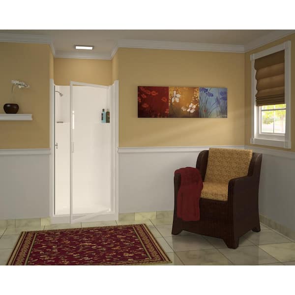 Everyday AcrylX 36 in. x 36 in. x 72 in. 1-Piece Shower Stall with Center Drain in White
