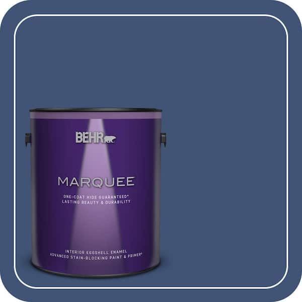 BEHR MARQUEE 1 gal. #600D-7 Daring Indigo Eggshell Enamel Interior Paint & Primer