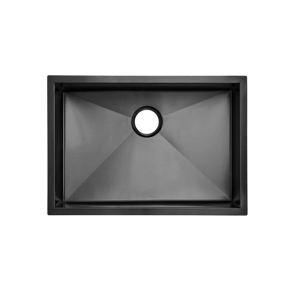 Tourner 27 x 19 Black Stainless Steel Single Basin Undermount Kitchen Sink