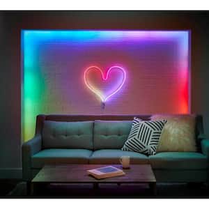 6.5 ft. RGBWIC Dynamic Color Changing Dimmable Linkable Plug-In LED Neon Flex Strip Light with Remote Control