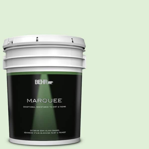 BEHR MARQUEE 5 gal. #440C-2 Cucumber Crush Semi-Gloss Enamel Exterior Paint & Primer