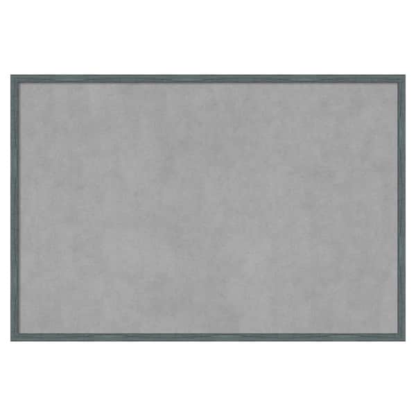 Amanti Art Dixie Blue Grey Rustic Narrow 37 in. x 25 in. Magnetic Board, Memo Board