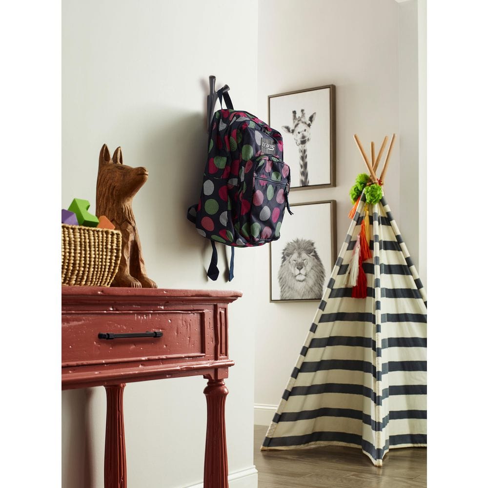 Matte Black Double Prong Decorative Wall Hook