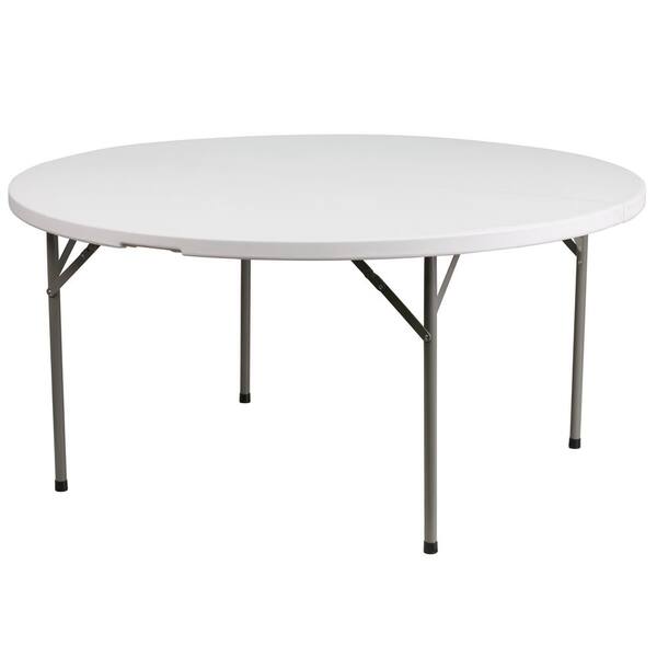 Flash Furniture 70.75-in x 70.75-in Outdoor Circle Plastic White Folding Table Flash Furniture 70.75-in x 70.75-in Outdoor Circle Plastic White Folding Table