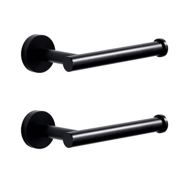 AVITAS Wall-Mount Single Post Toilet Paper Holder in Matte Black with 2-Pieces