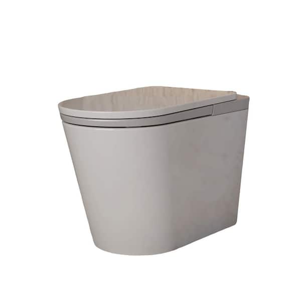 1.32 GPF Elongated Smart Bidet Toilet in White/Silver with Heated Seat Auto Open/Close/Flush