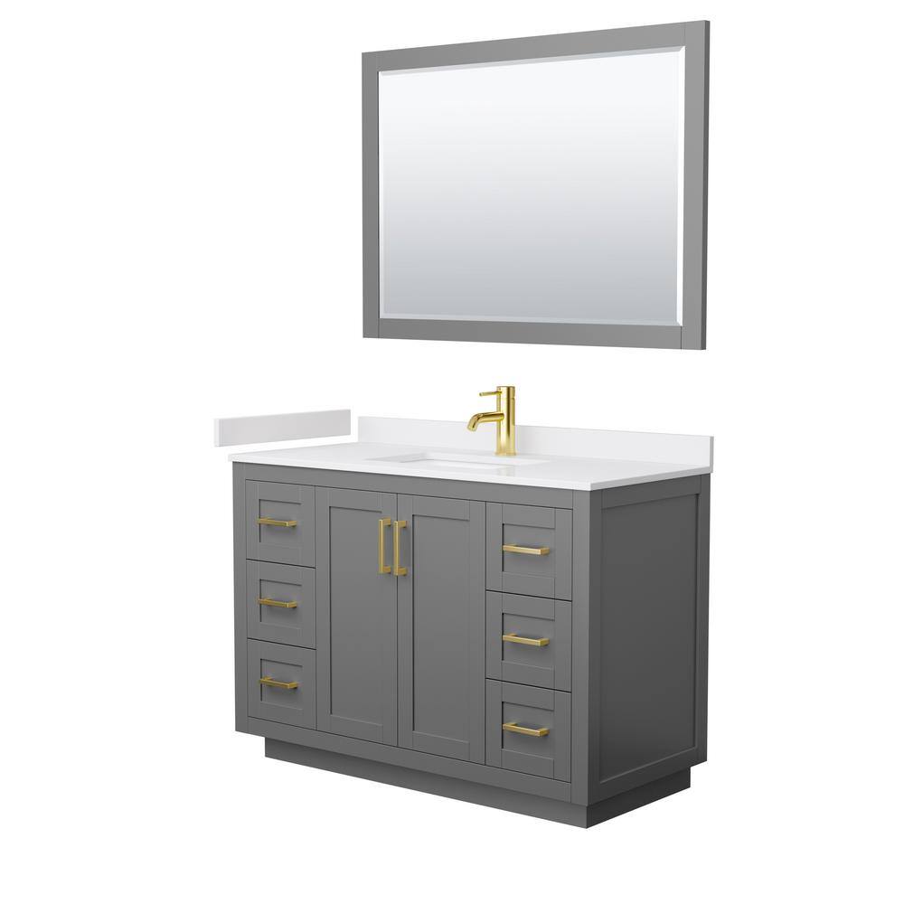 Wyndham Collection Miranda 48 in. W Single Bath Vanity in Dark Gray