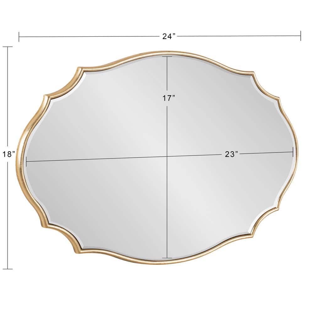 Gold Scalloped Oval Wood Vanity Wall Mirror