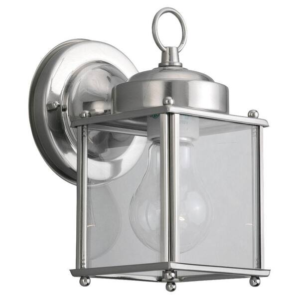 Sea Gull Lighting New Castle 1 Light, Brushed Nickel Outdoor Lamps