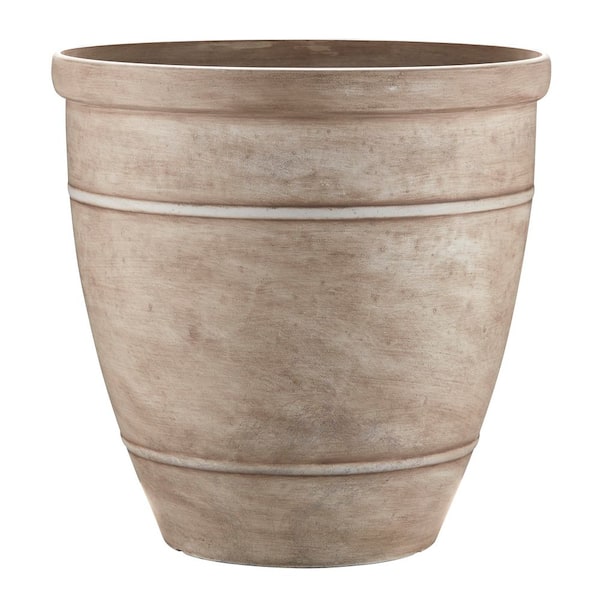 Wright 48 qt. Whitestone Outdoor Recycled Rubber Plastic Planter (18 in. L x 18 in. W x 18 in. H)