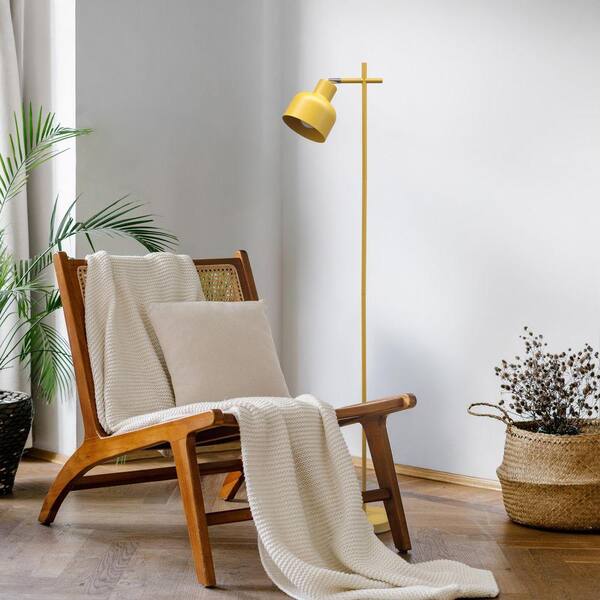 54.72 in Yellow 1-Light Smart Dimmable Standard Floor Lamp for