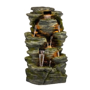 fontaine ８種　レアデック Alpine Corporation 50 in. Tall Outdoor 8-Tier Rock Waterfall