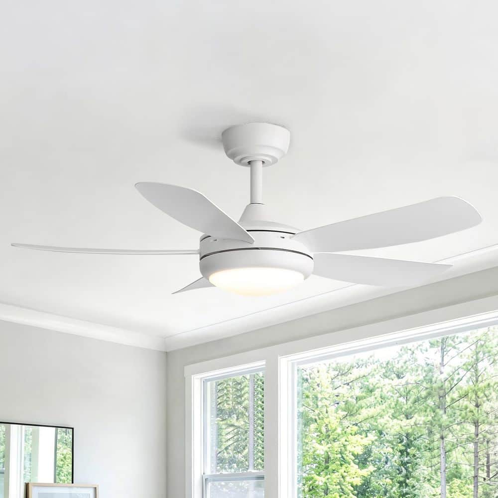 42 in. Indoor/Outdoor Integrated LED White Downrod Mount Standard Ceiling fan with Lights and Remote Included price history on PriceWatchPro