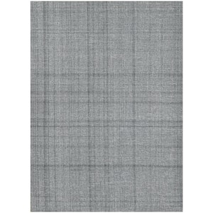 Laurel Kate Gray 7 ft. 6 in. x 9 ft. 6 in. Transitional Plaid Area Rug