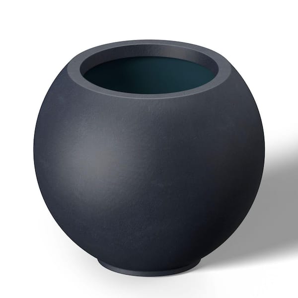 19.5 in. Large Granite Gray (Premium Inner) Concrete Round Planter / Pot with Drainage Holes