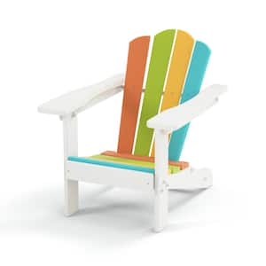 Rainbow Color All-Weather Resistant HDPE Resin Plastic Kids' Adirondack Chair for Garden, Backyard, Pool Side, Beach