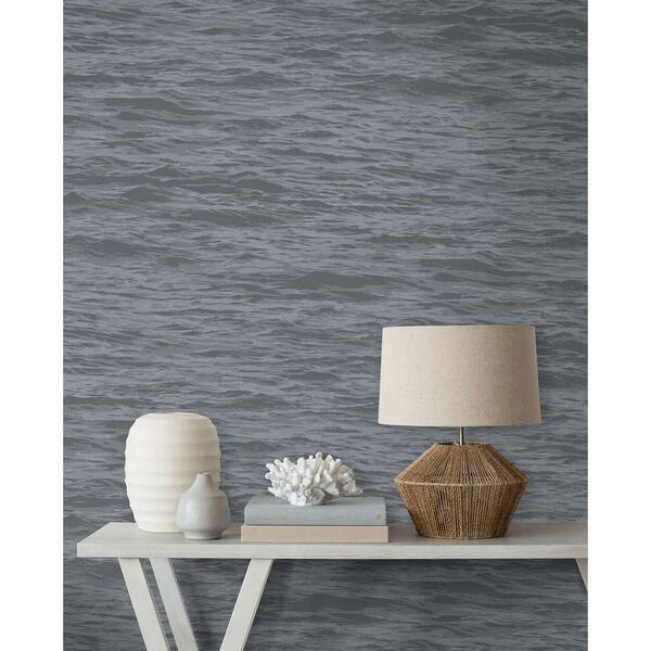 NextWall Cove Grey Serene Sea Peel and Stick Wallpaper 30.75 sq