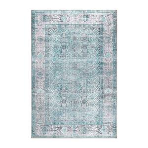 Etta Baby Blue 7 ft. 6 in. x 9 ft. 6 in. Vintage Traditional Oriental Medallion Indoor Flatweave Polyester Area Rug