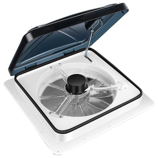 6-Speed Reversible RV Roof Vent Fan with Transparent Blades and Smoke Dome for Universal Ventilation System