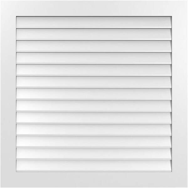Ekena Millwork 42 in. x 42 in. Vertical Surface Mount PVC Gable Vent: Decorative with Standard Frame