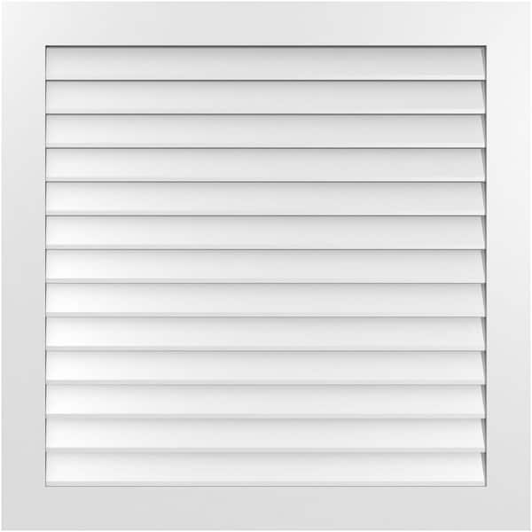 Ekena Millwork 42 in. x 42 in. Vertical Surface Mount PVC Gable Vent: Decorative with Standard Frame