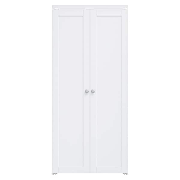 ARK DESIGN 30 in. x 78 in. Solid Core Composite MDF Bi-fold Door Plus French Style Pivot Hardware (1-Lite White Finish)