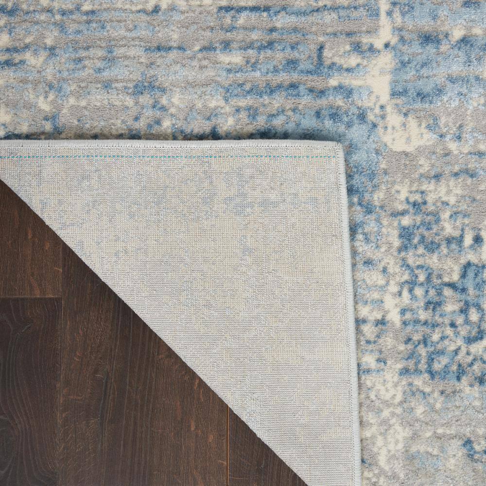 Blue Abstract Hand-knotted Synthetic 5' x 7' Area Rug
