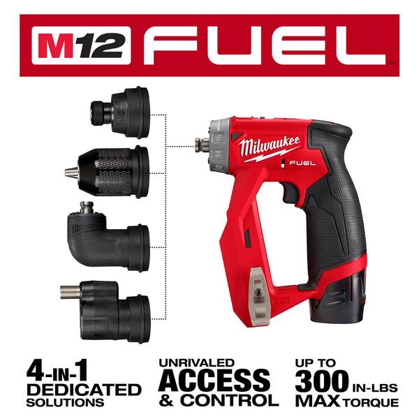 Milwaukee - M12 FUEL 12-Volt Lithium-Ion Cordless 1.6 Gal. Wet/Dry Vacuum and 4-in-1 Installation 3/8 in. Drill Driver (2-Tool)