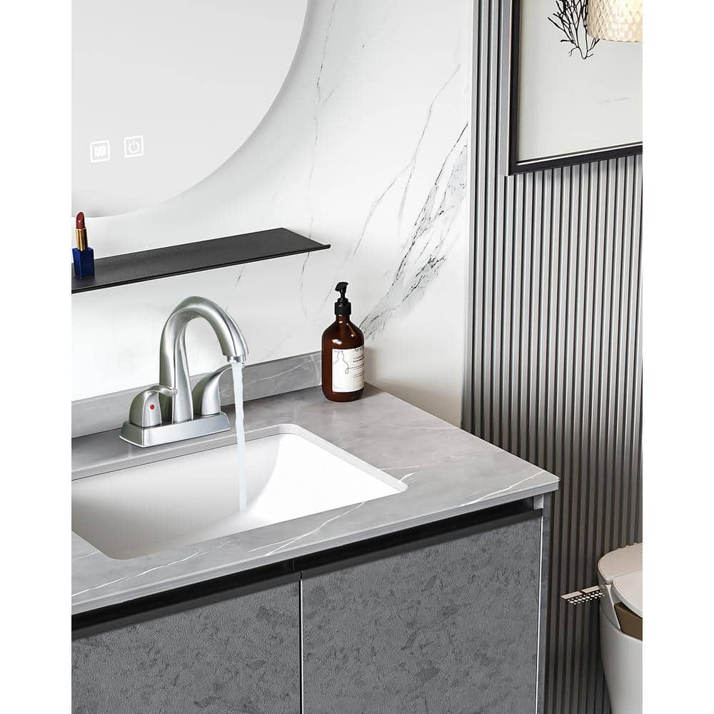 Brushed Nickel 2-Handle Centerset Bathroom Faucet with Pop-Up Drain