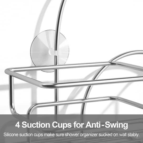 Firm Stable Metal Wire Anti-Swing Hanging Shelf Shower Caddy