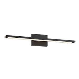 Parallel 30 in. 1-Light Black LED Vanity Light Bar with Frosted Acrylic Diffuser