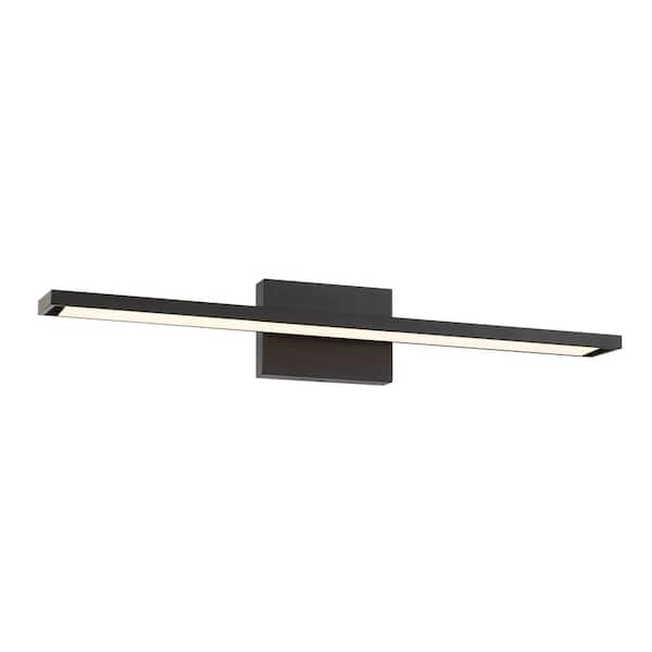 George Kovacs Parallel 30 in. 1-Light Black LED Vanity Light Bar with ...