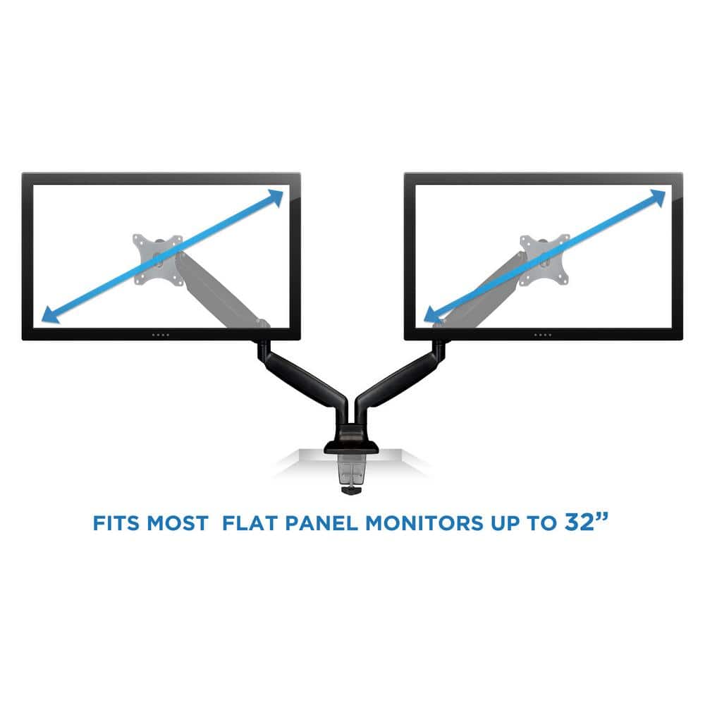 Dual Monitor Adjustable Arm Desk Mount with Gas Spring