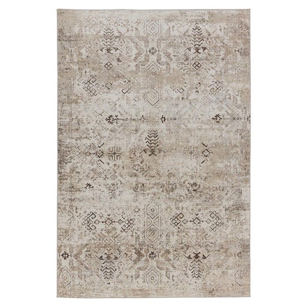 Machine Washable Kati Brown/Cream 2 ft. x 6 ft. Tribal Runner  Area Rug