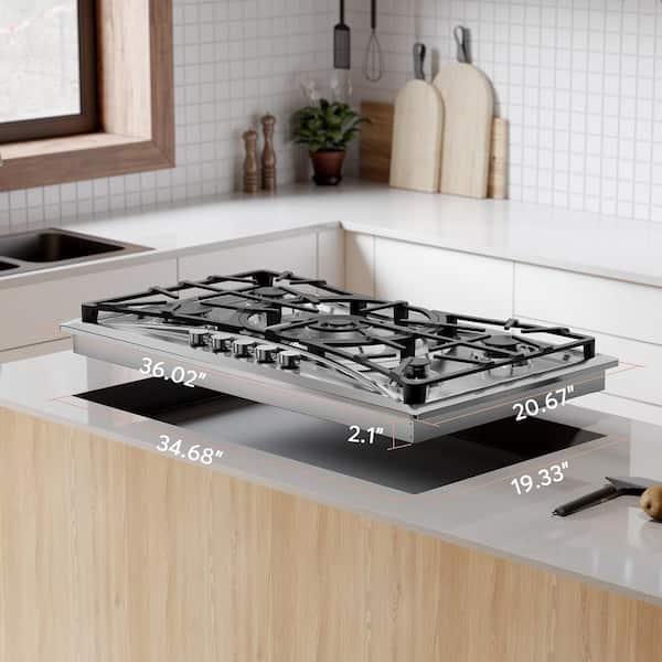 Empava 36 in. Recessed Gas Stove Cooktop with Modern Design 5