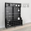 Prepac 77 in. H x 60 in. W Black Engineered Wood Shoe Storage Cabinet with 24-Shoe Cubbies and 6-Double Coat Hooks BSOG-0013-1